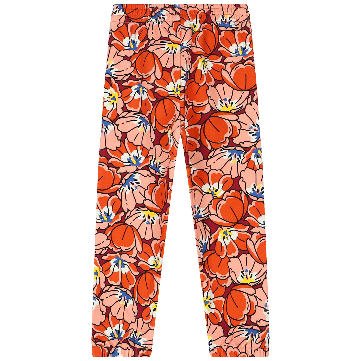Girls Orange Floral Joggers, 1, hi-res